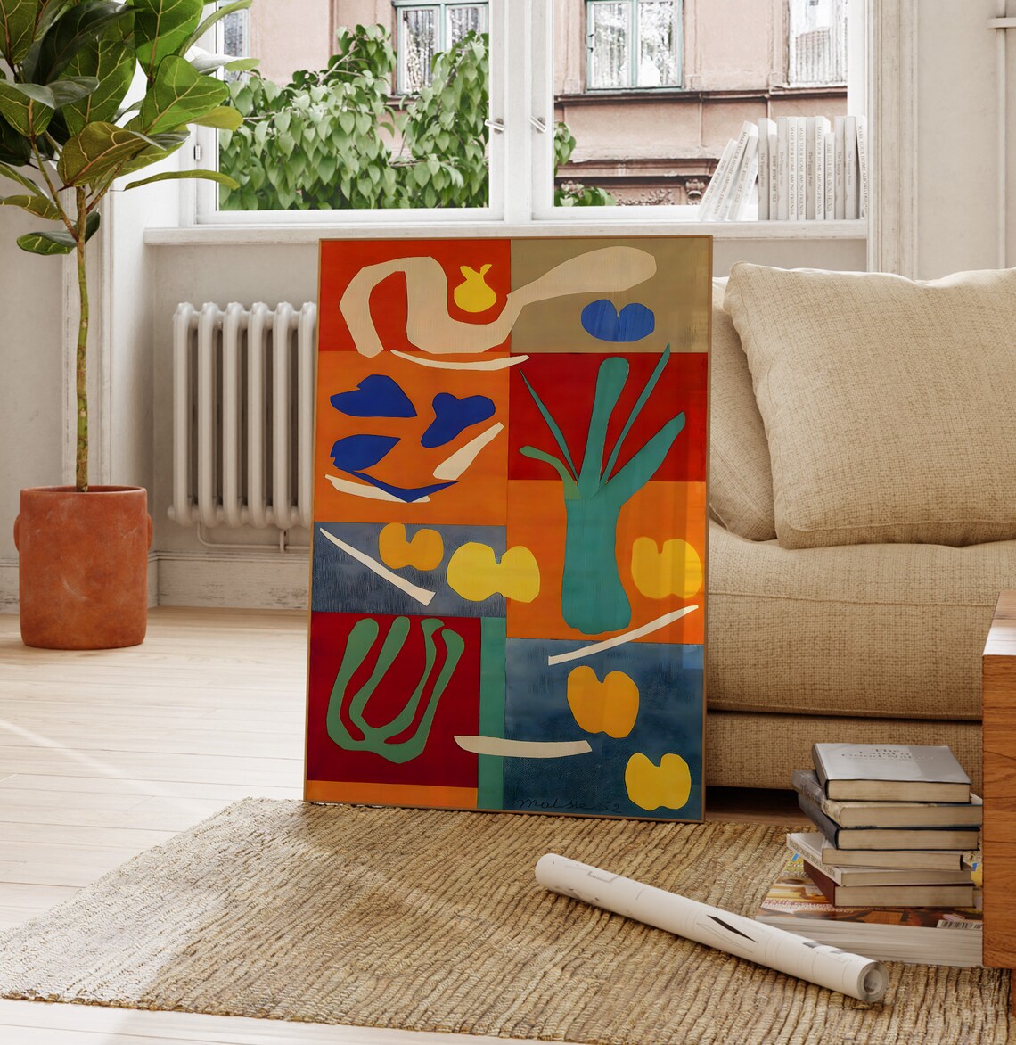 Matisse-Inspired Vegetables Abstract Art Print - Image 2