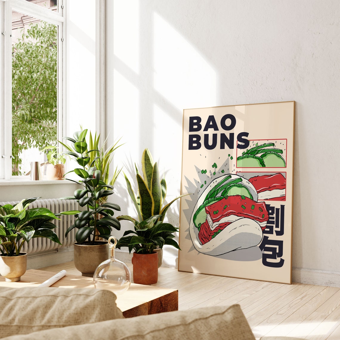 Bao Buns Pop Art Kitchen Gua Bao Chinese Food Illustration Print - Image 3