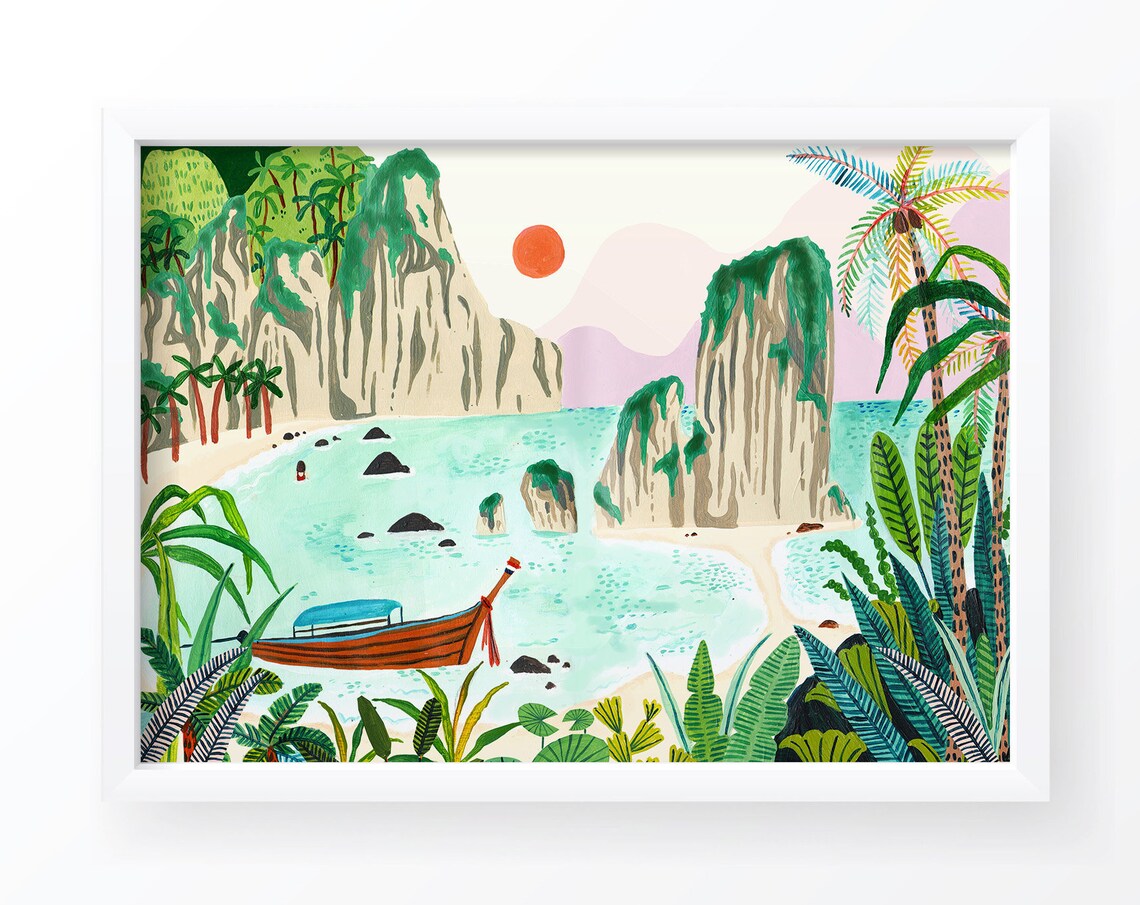 Phi Phi Islands Thailand Travel Poster, Coastal Decor - Image 4