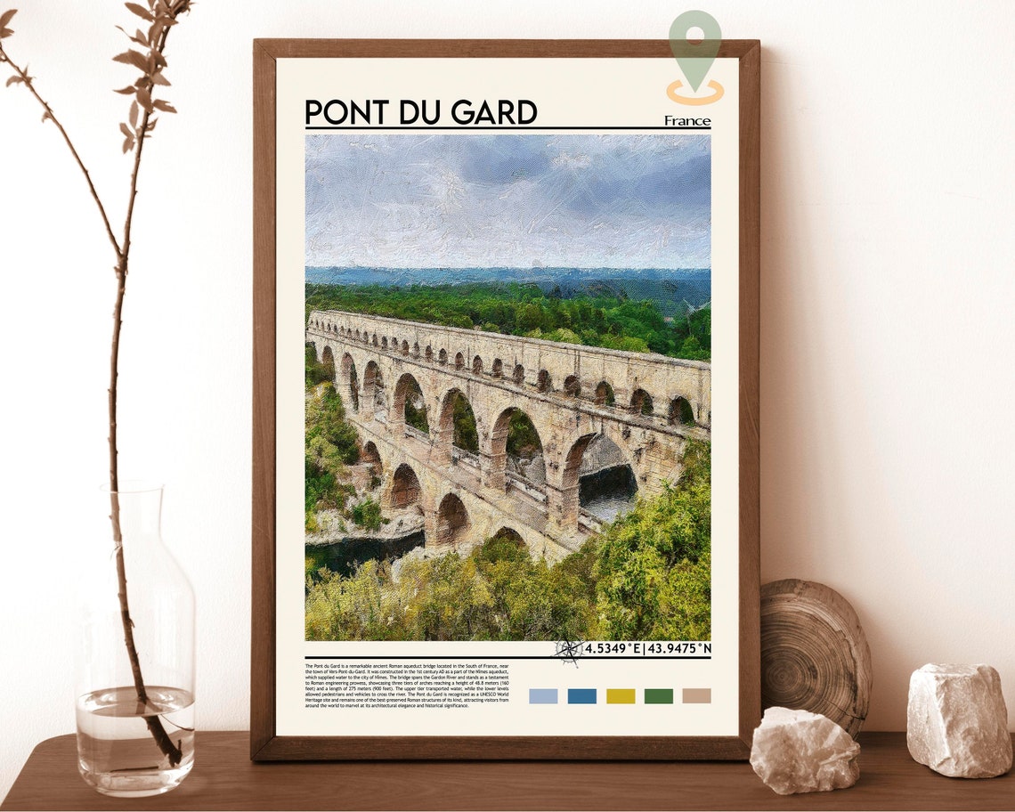 Pont Du Gard Print Pont Du Gard Poster Pont Du Gard Wall Art Pont Du Gard Travel Print Pont Du Gard Art Print France Print Nmes Art