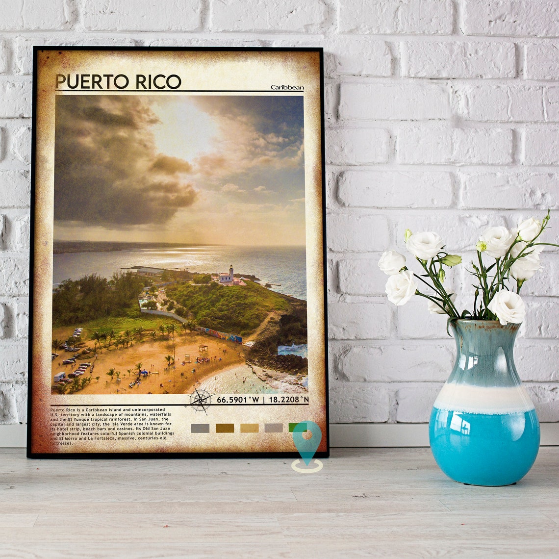 Puerto Rico Travel Poster Puerto Rico Print Puerto Rico Wall Art Puerto Rico Vintage Poster Puerto Rico Photo San Juan Wall Decor - Image 2