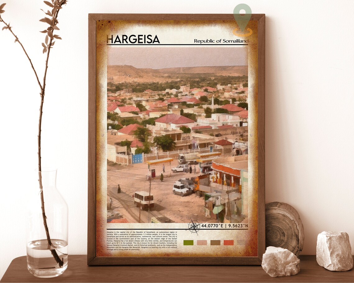 Hargeisa Somaliland Cityscape Desert Town Hills Africa Travel Poster - Image 6