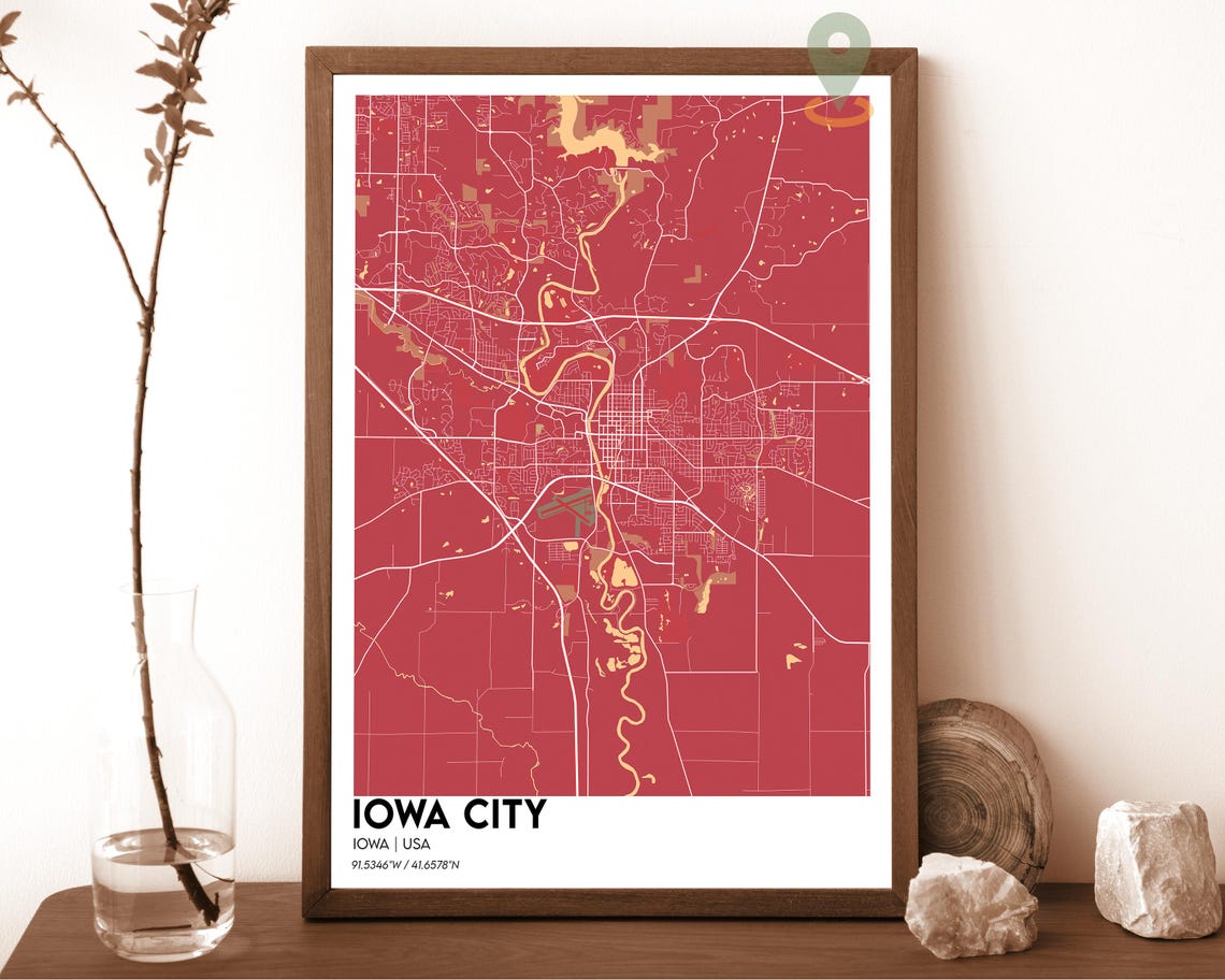 Iowa City Map Iowa City Map Print Iowa City Wall Art Iowa City Travel Poster Iowa City Poster Iowa City Photo Iowa City City Map - Image 4
