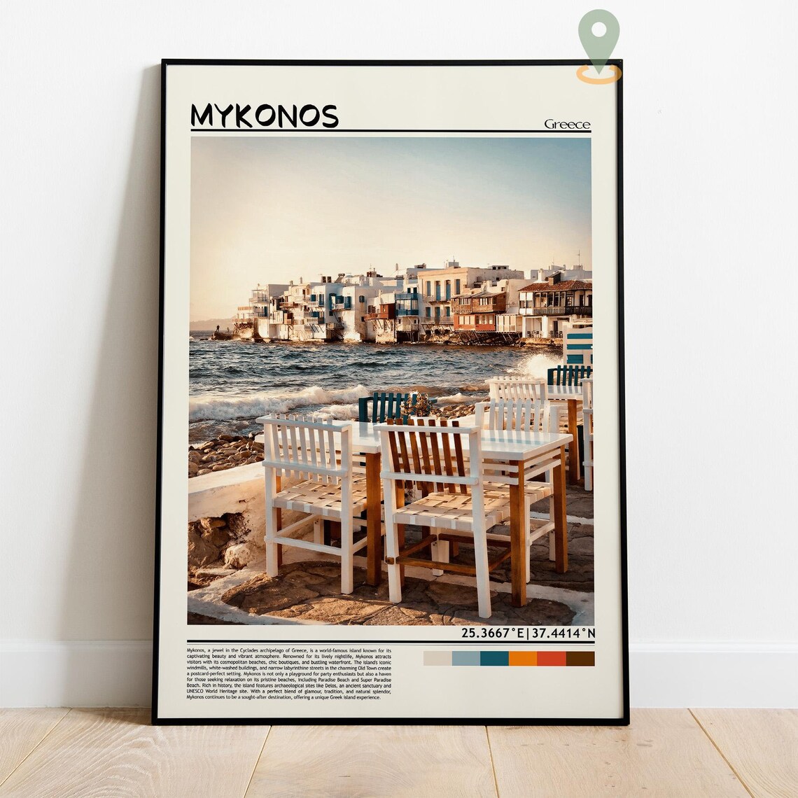 Mykonos Print Mykonos Wall Art Mykonos Poster Mykonos Photo Mykonos Poster Print Mykonos Wall Dcor Mykonos Travel Poster - Image 5