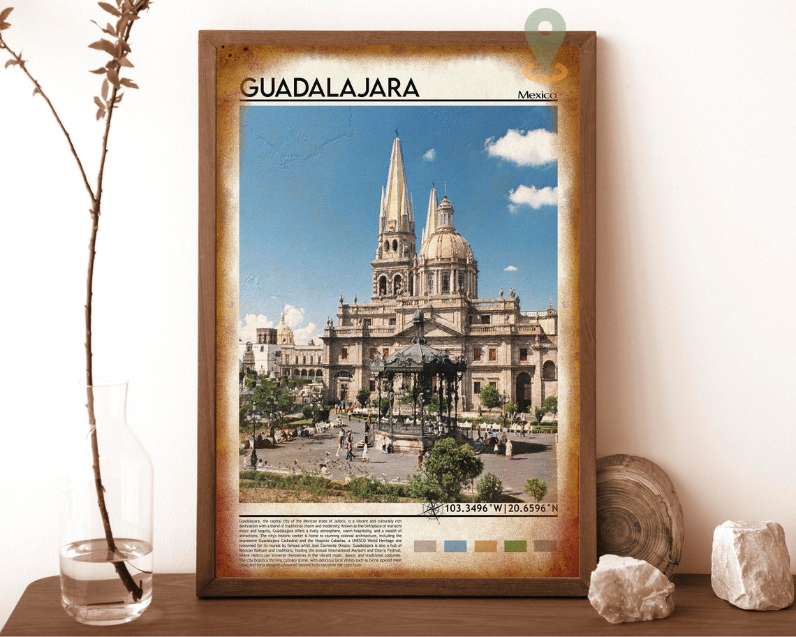 Guadalajara Mexico Cathedral Historic Plaza View Travel Poster - Image 6