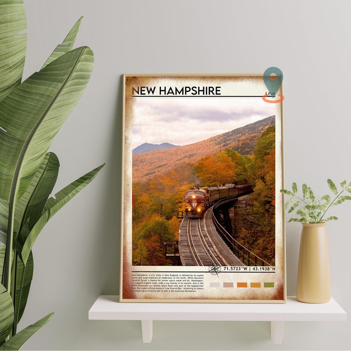 New Hampshire Print New Hampshire Art Poster New Hampshire Photo New Hampshire Poster Print New Hampshire Painting New Hampshire - Image 2