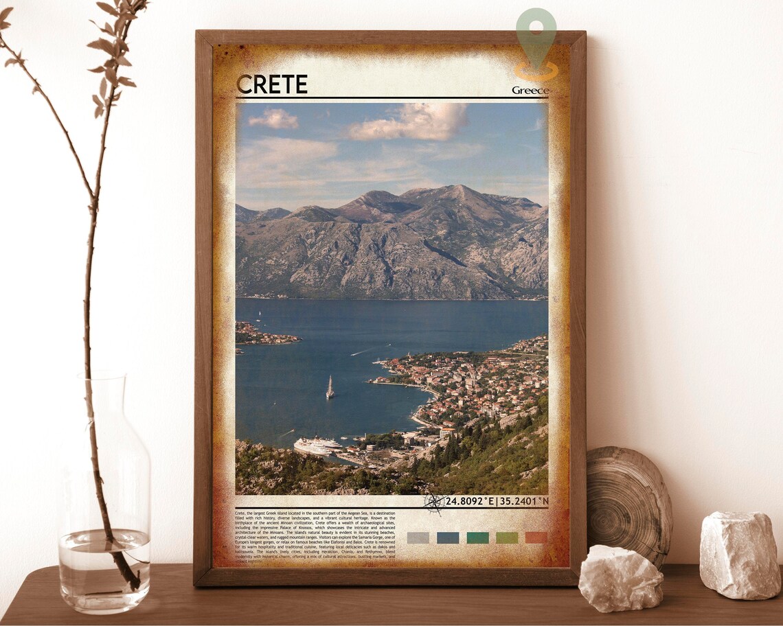 Crete Greece Aegean Bay Mountains Coastal Photography Poster - Image 6