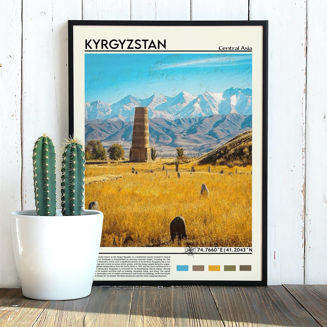 Kyrgyzstan Print Kyrgyzstan Poster Kyrgyzstan Wall Art Kyrgyzstan Travel Kyrgyzstan Art Print Kyrgyzstan Artwork Bishkek Print Art - Image 3