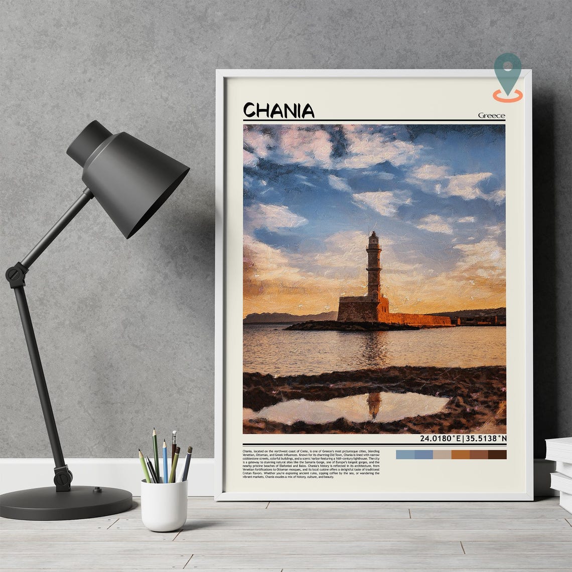 Chania Print Chania Wall Art Chania Poster Chania Photo Chania Poster Print Chania Travel Poster Chania Greece Crete Poster - Image 5