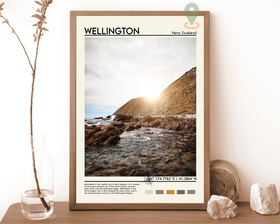 Wellington Print Vintage Poster Wellington Wall Art Wellington Poster Wellington Photo Wellington Poster Print New Zealand