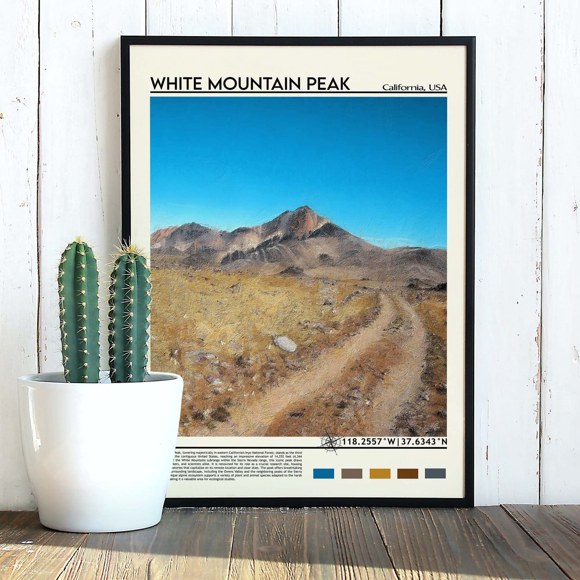 White Mountain Peak California Desert Summit USA Travel Facts Poster - Image 3