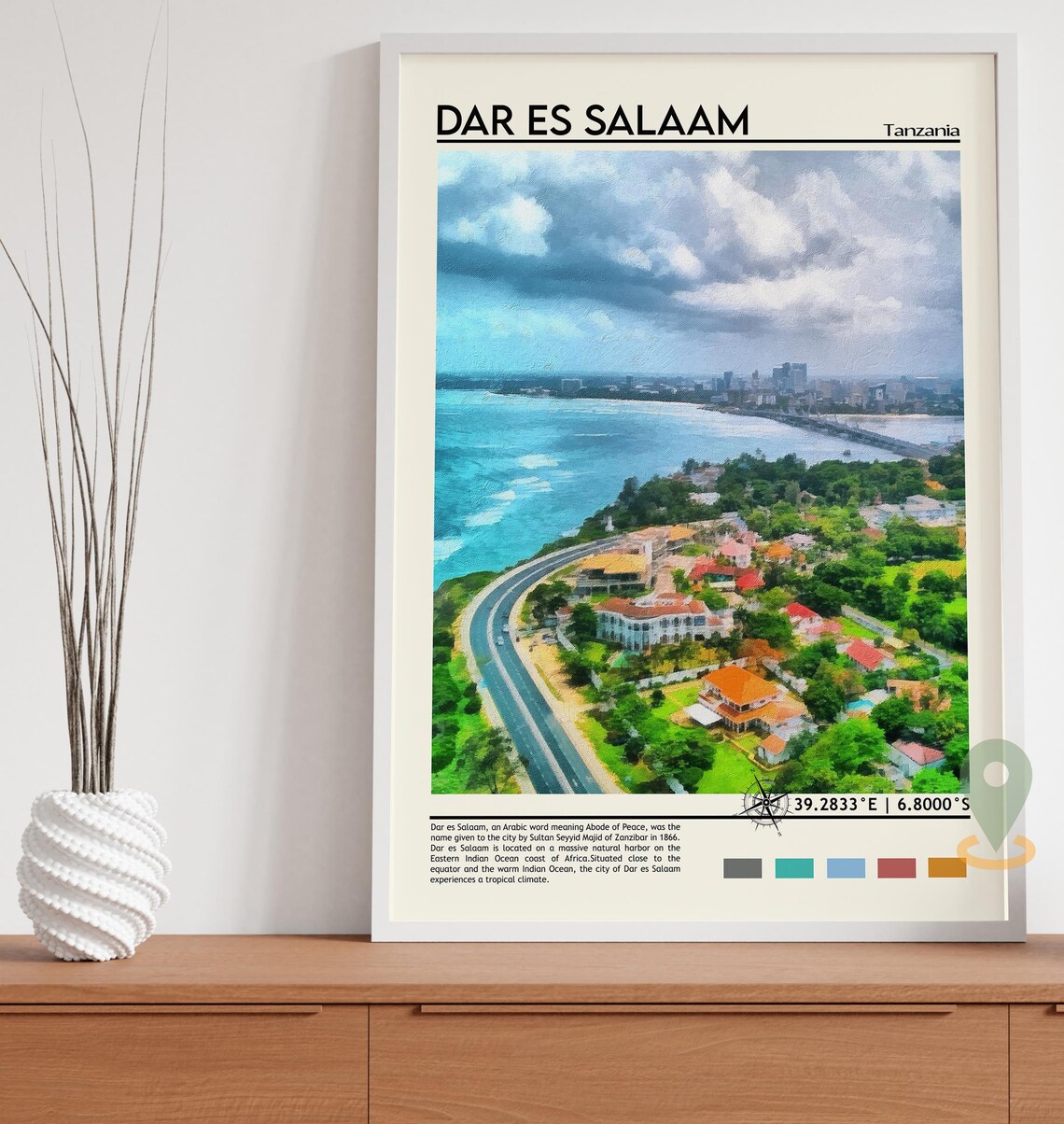 Dar Es Salaam Tanzania Coastal City Aerial View Travel Poster - Image 5