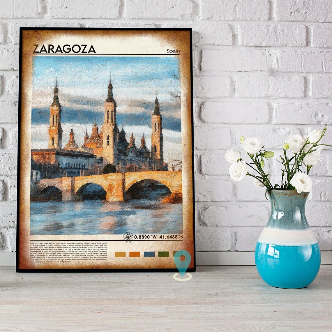 Zaragoza Print Zaragoza Poster Zaragoza Wall Art Zaragoza Travel Print Zaragoza Art Print Zaragoza Artwork Zaragoza Photo Spain Print - Image 4
