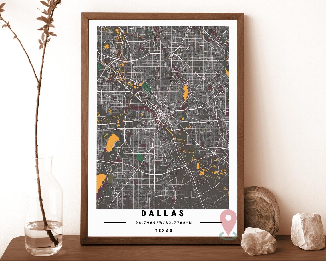 Dallas Map Dallas Map Print Dallas Wall Art Dallas Travel Poster Dallas Poster Dallas Photo Dallas City Map Dallas Texas - Image 5