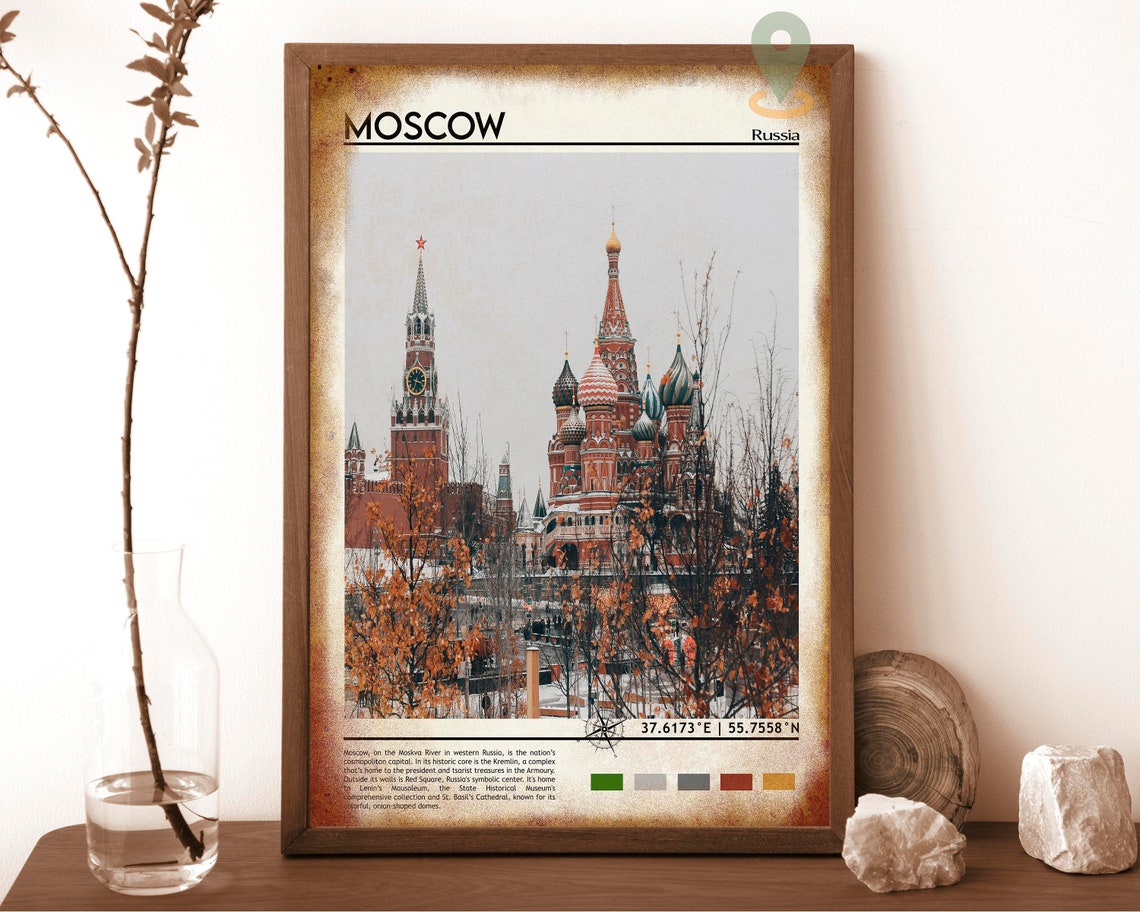 Moscow Russia St Basils Cathedral at Red Square Winter Poster - Image 6