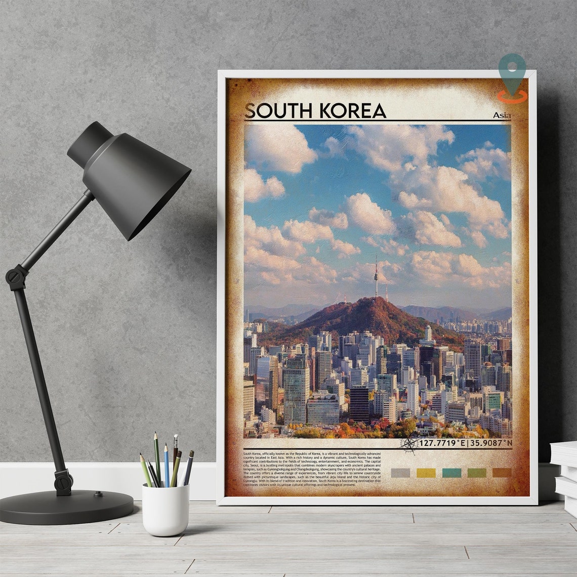 South Korea Print South Korea Poster South Korea Wall Art South Korea Travel South Korea Art Print South Korea Seoul Print Seoul City - Image 5