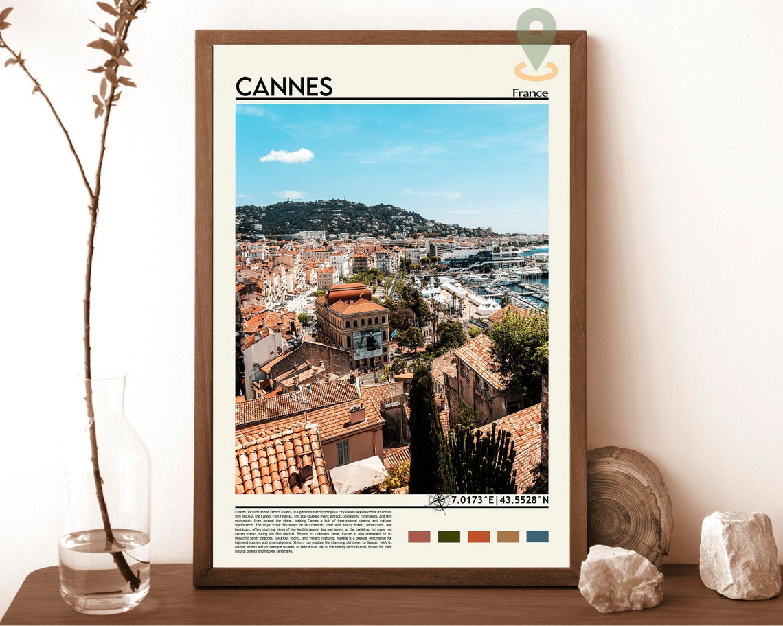 Cannes Print Cannes Poster Cannes Wall Art Cannes Travel Cannes Art Print Cannes Artwork Cannes Photo France Print French Riviera