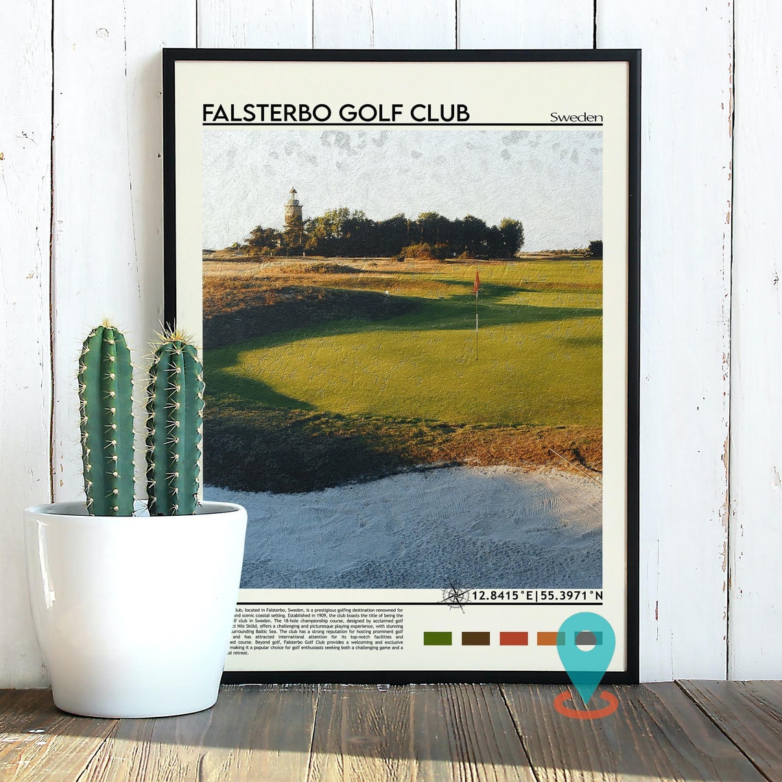 Falsterbo Golf Club Sweden Golf Course and Lighthouse Poster - Image 3