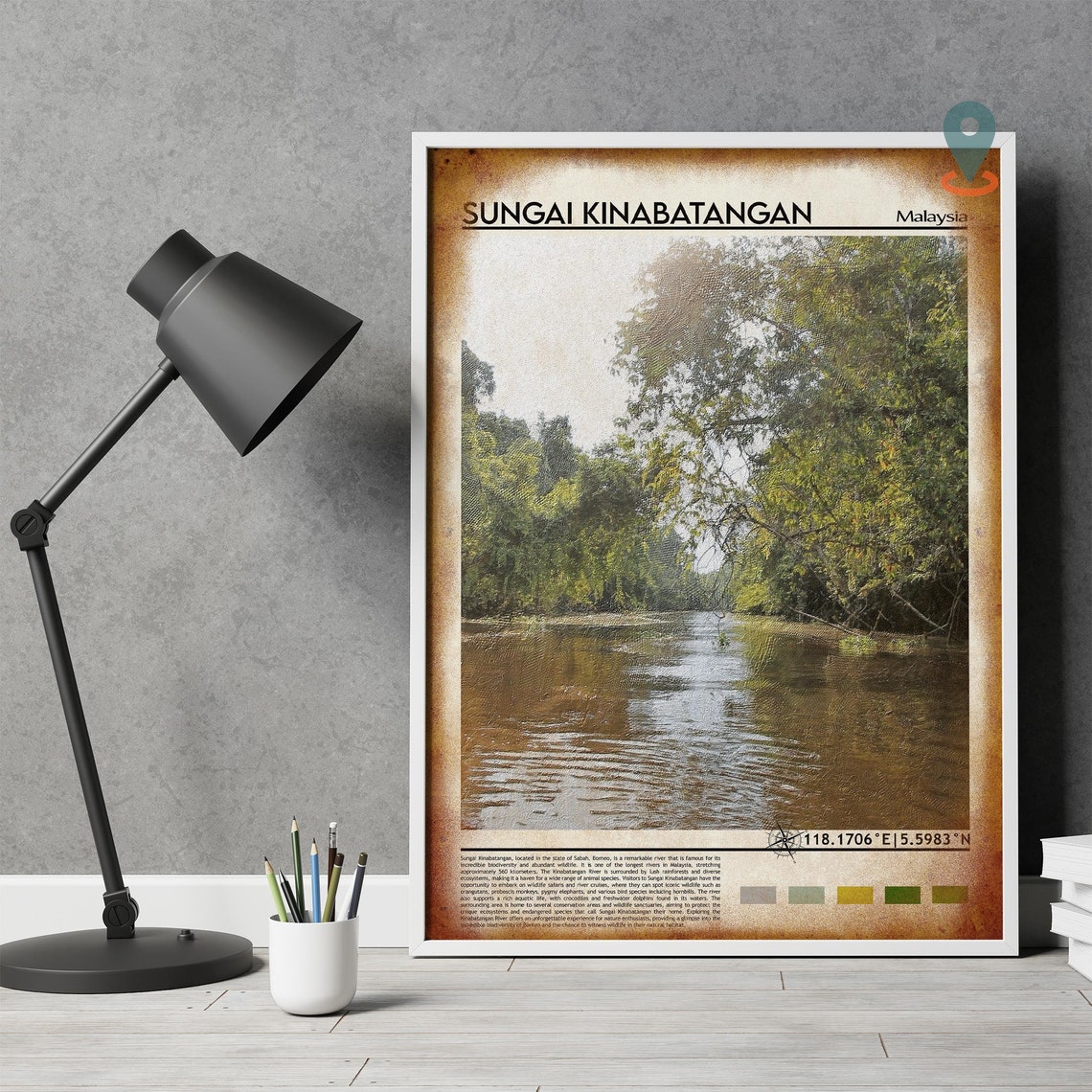 Sungai Kinabatangan Poster Colorful Print Sungai Kinabatangan Wall Art Sungai Kinabatangan Photo Sungai Kinabatangan Borneo Malaysia - Image 4