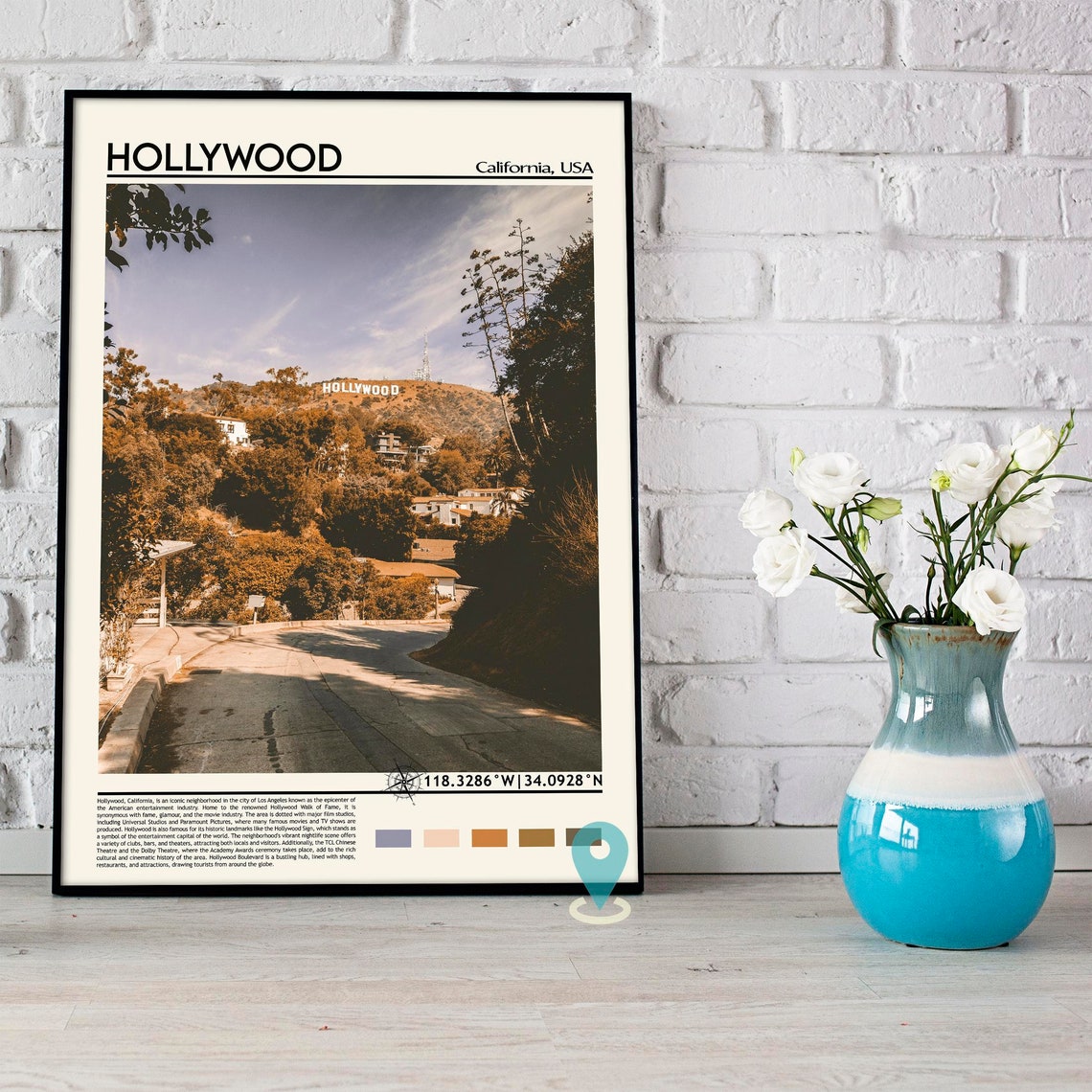 Hollywood Print Hollywood Poster Hollywood Wall Art Hollywood Travel Hollywood Art Print Hollywood Artwork Hollywood Photo California - Image 5