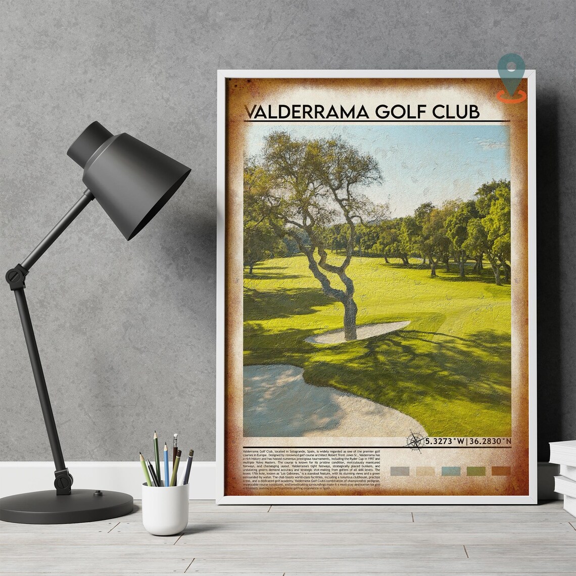 Valderrama Golf Club Spain Painted Fairway Vintage Golf Poster - Image 4