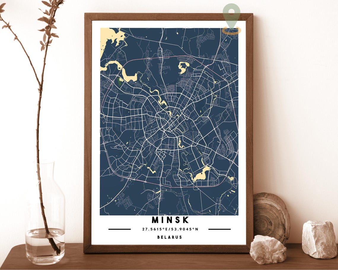 Minsk Map Minsk Map Print Minsk Wall Art Minsk Travel Poster Minsk Poster Minsk Photo Minsk City Map Minsk Belarus Minsk City Poster - Image 2