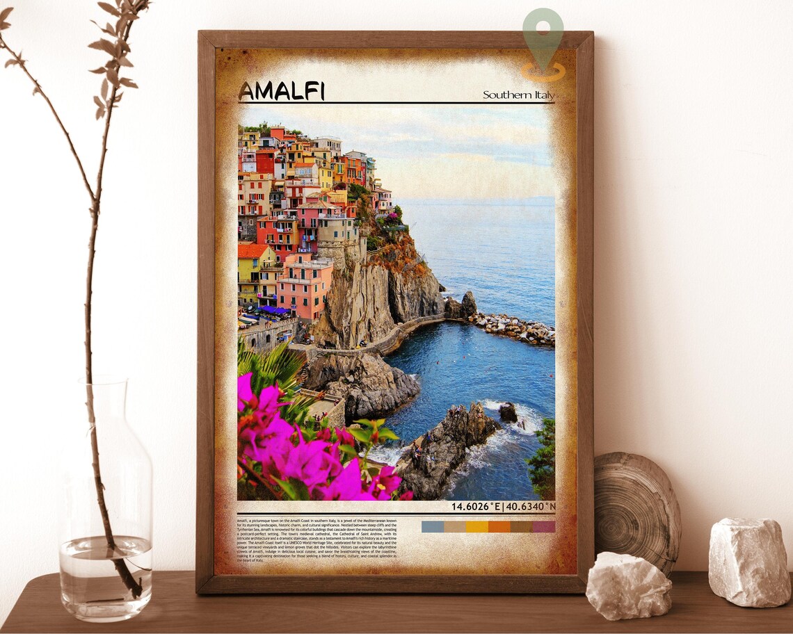 Amalfi Italy Colorful Cliffside Village Sea View Travel Poster - Image 6
