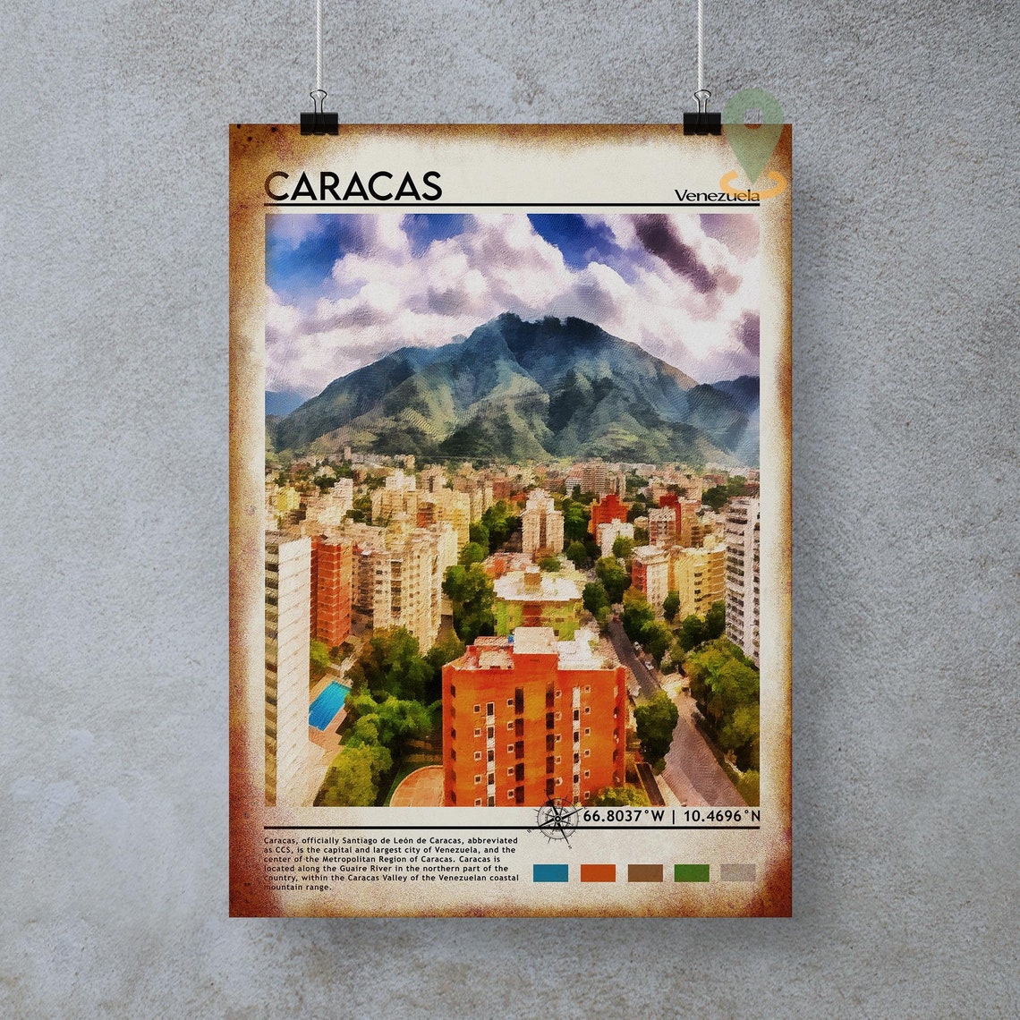 Caracas Print Vintage Poster Caracas Wall Art Caracas Poster Caracas Photo Caracas Poster Print Caracas Wall Decor Venezuela Poster - Image 5