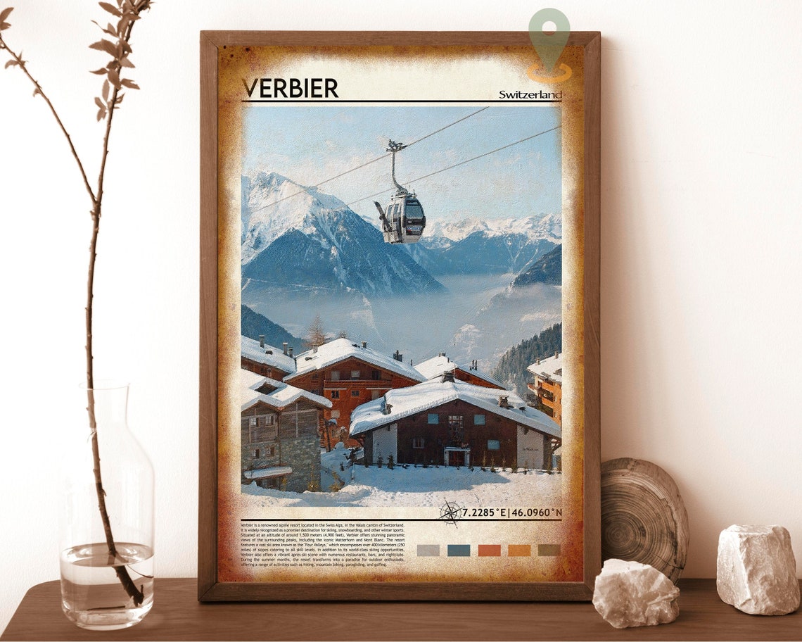 Verbier Print Verbier Poster Verbier Wall Art Verbier Travel Verbier Art Print Verbier Artwork Verbier Photo Switzerland Print - Image 6