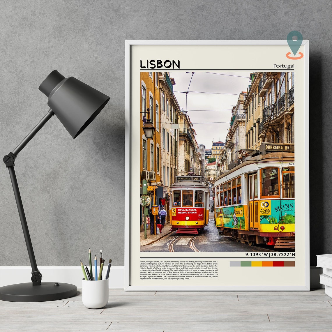 Lisbon Art Lisbon Artwork Lisbon Map Lisbon Photo Lisbon Poster Lisbon Print Lisbon Travel Lisbon Painting Lisbon Portugal Poster - Image 4