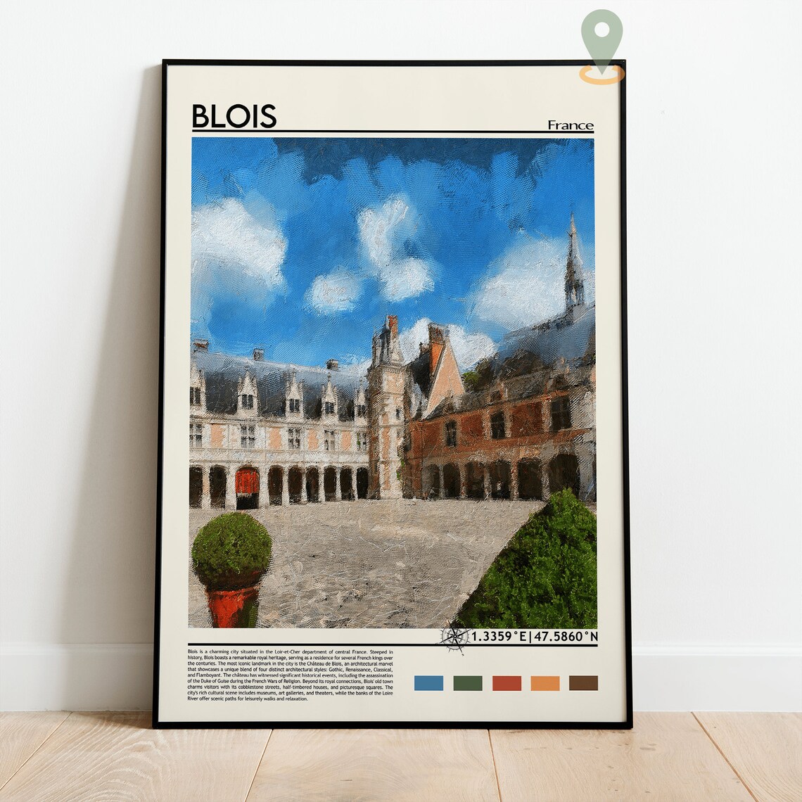 Blois France Historic Royal Chateau Courtyard Photo Travel Wall Art - Image 2
