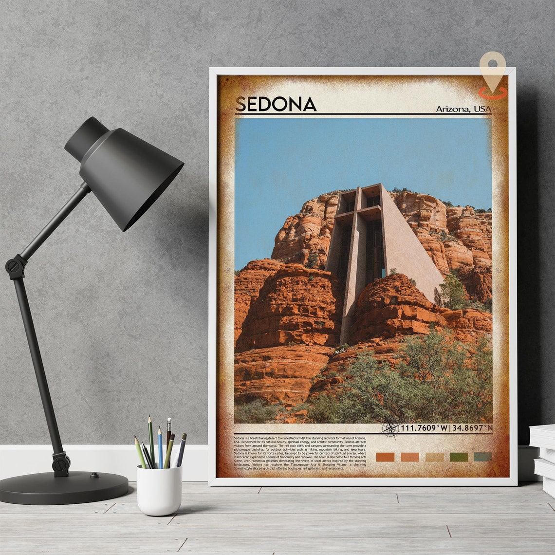 Sedona Travel Print Sedona Home Dcor Arizona Art Print Sedona Wall Print For Sedona Gift Wall Hanging Arizona Sedona Desert Artwork Dcor - Image 4