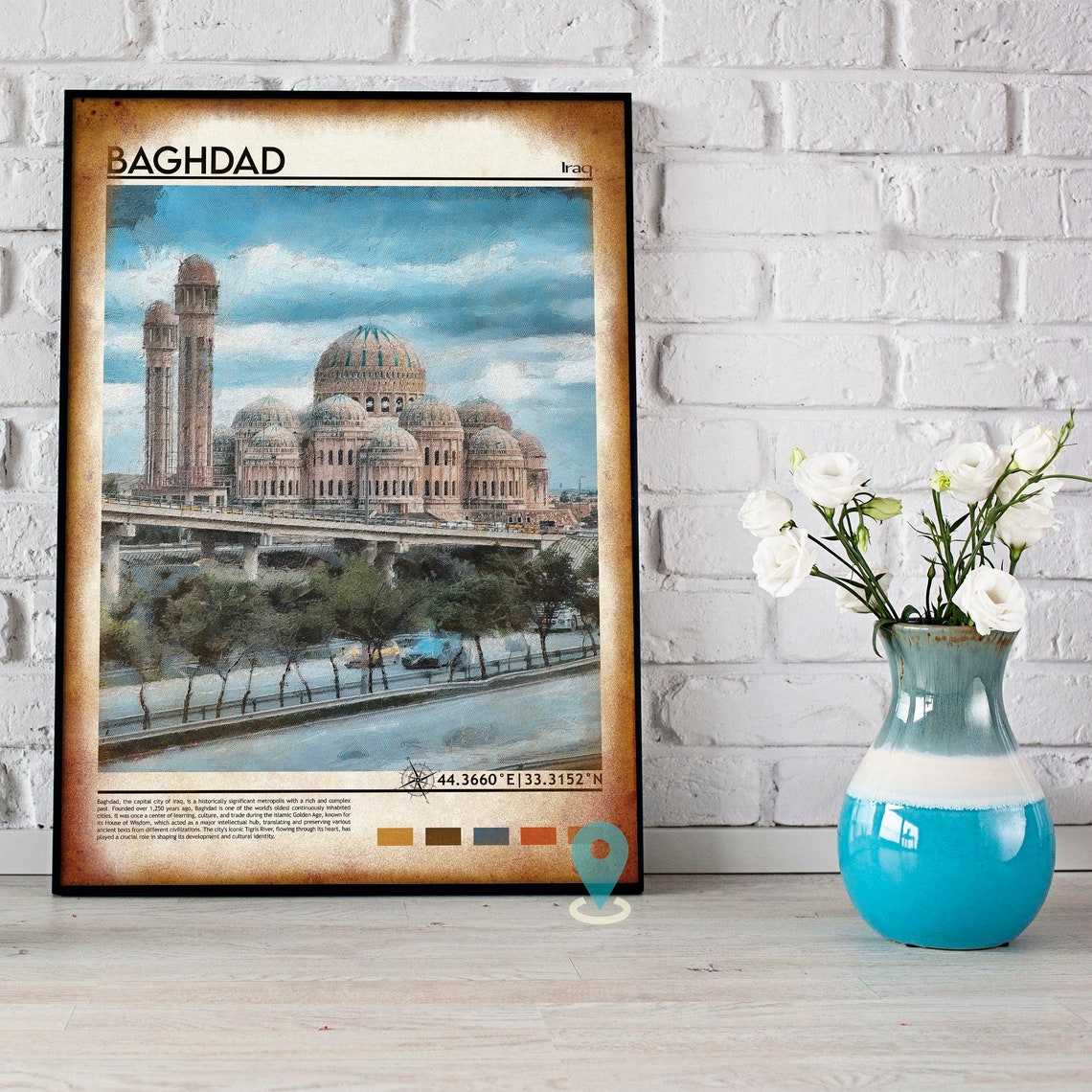 Baghdad Iraq Historic Islamic Architecture Dome Painting Poster - Image 4
