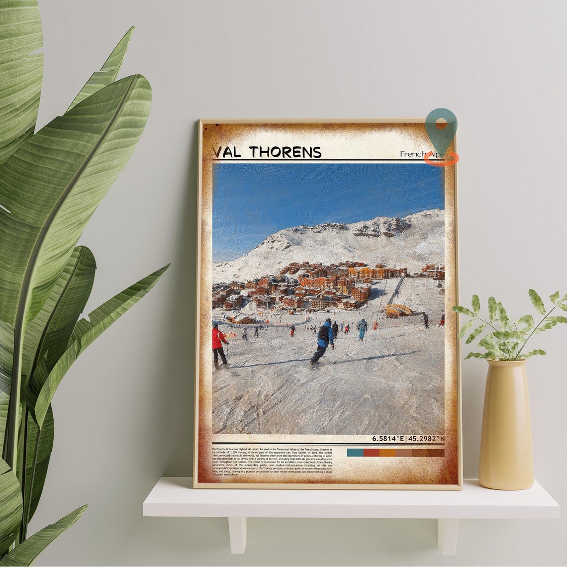 Val Thorens French Alps Ski Resort Village Winter Scene Poster - Image 5