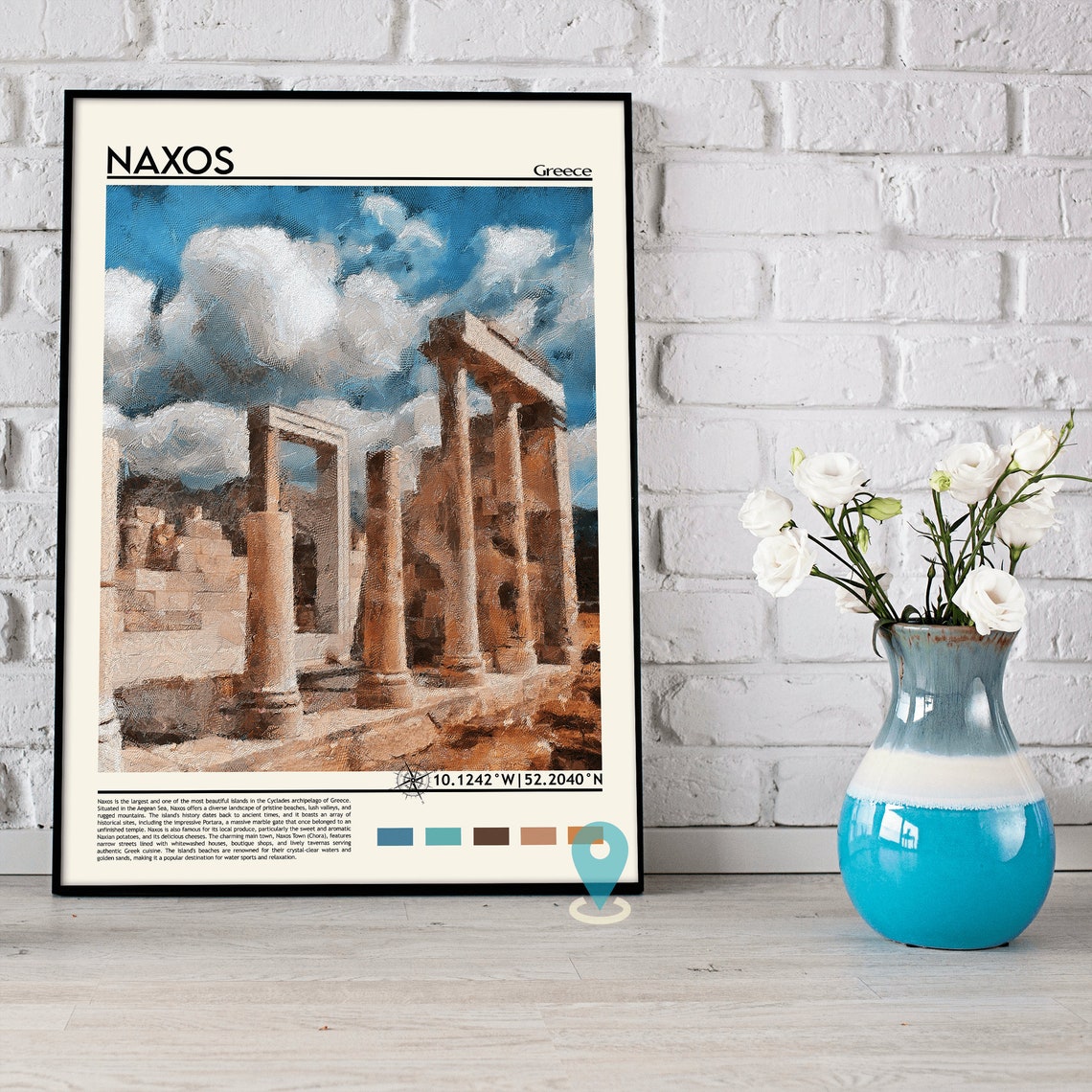 Naxos Print Naxos Poster Naxos Wall Art Naxos Travel Print Naxos Art Print Naxos Artwork Naxos Photo Greece Print Naxos Greece Gift - Image 3