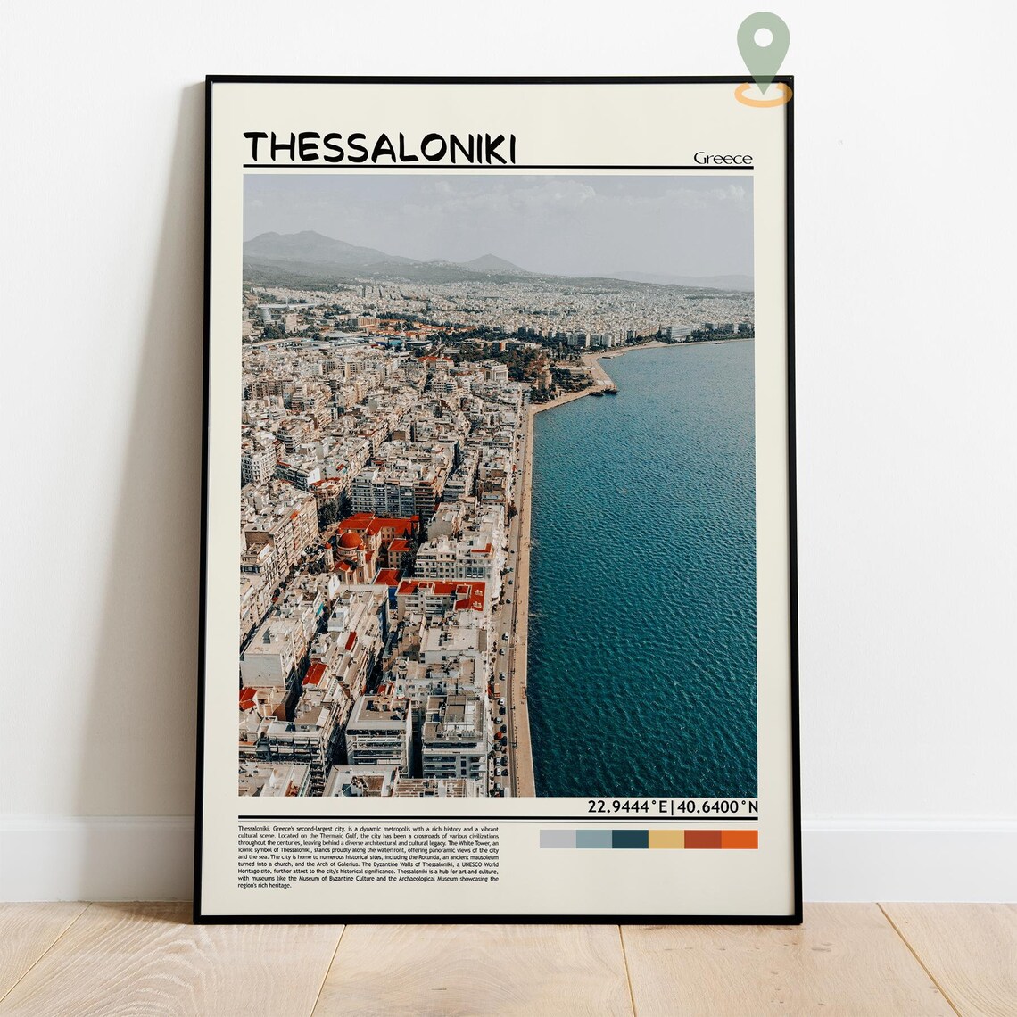 Thessaloniki Greece Aerial Waterfront City and Sea View Poster - Image 5
