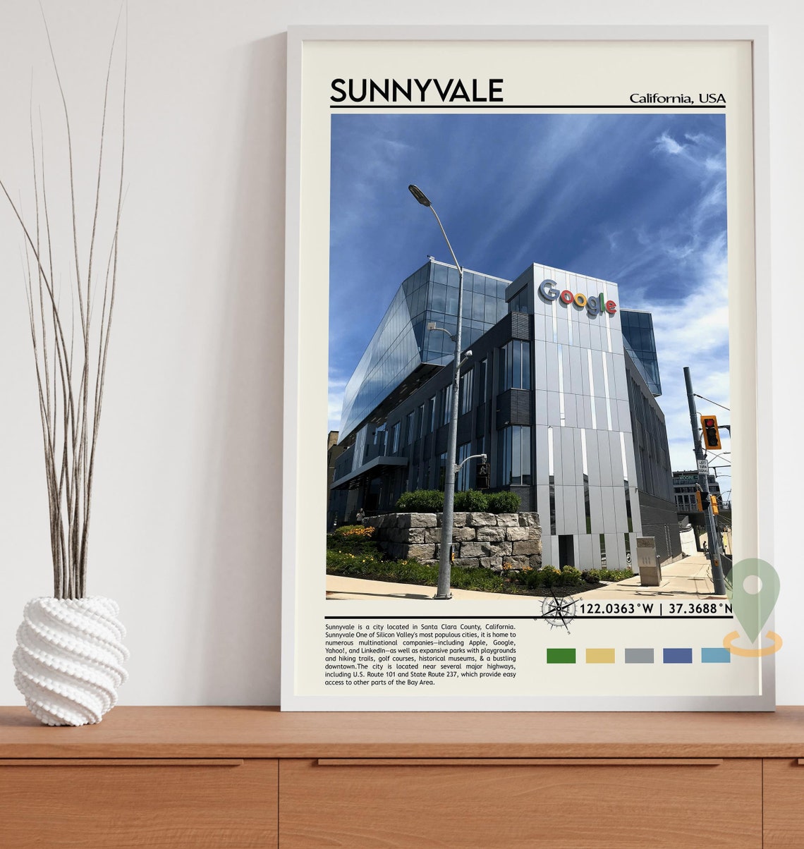 Sunnyvale California Google Campus Photo Modern Travel Wall Art - Image 2