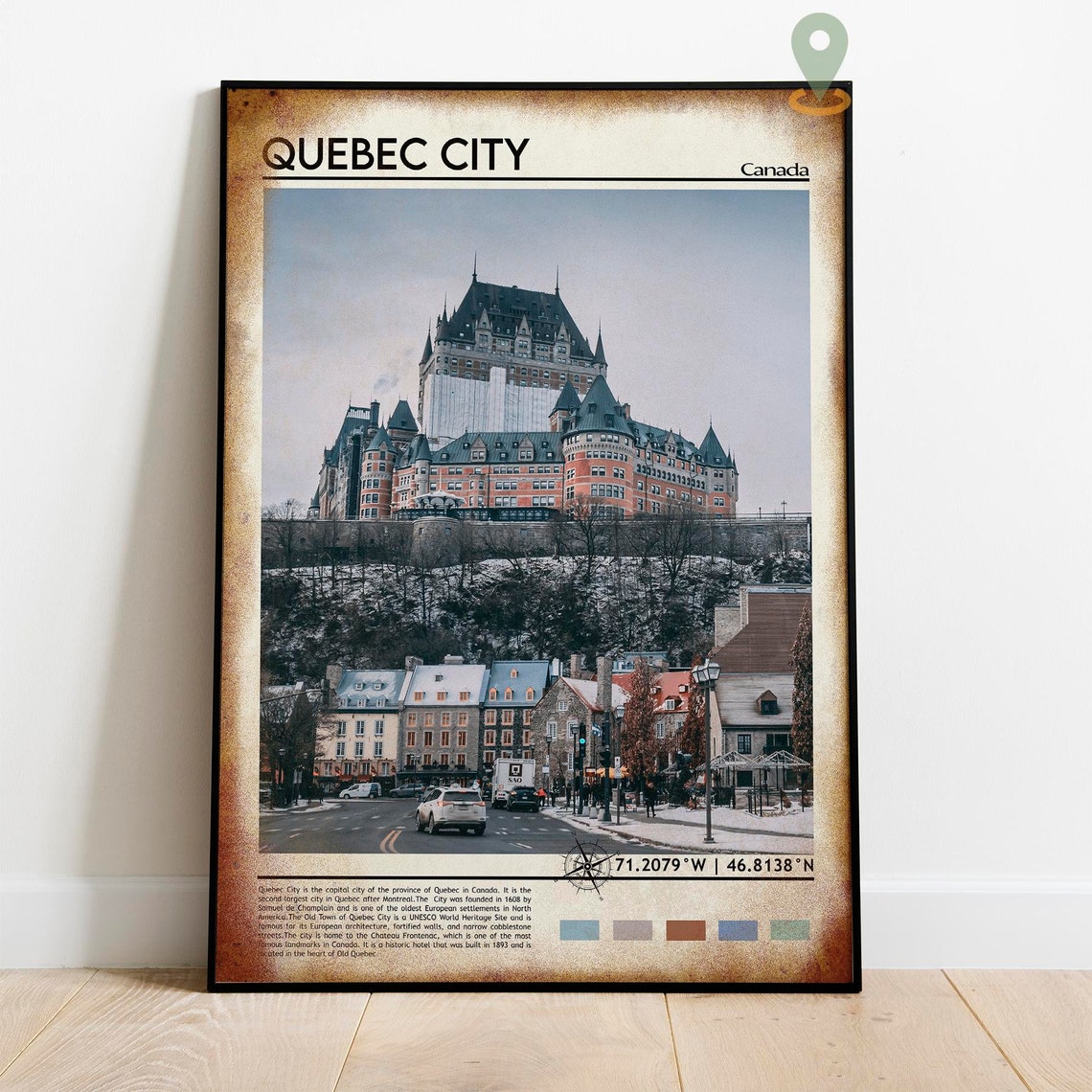 Quebec City Print Quebec City Art Quebec City Poster Quebec City Photo Quebec City Art Quebec City Painting Canada Travel Print - Image 2