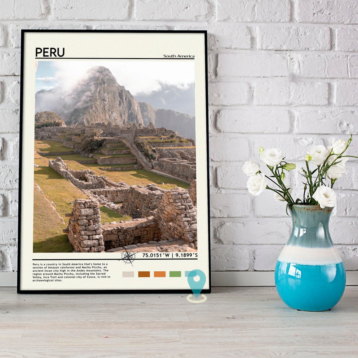 Machu Picchu Peru Ancient Incan Ruins Andes Peak View Poster - Image 3