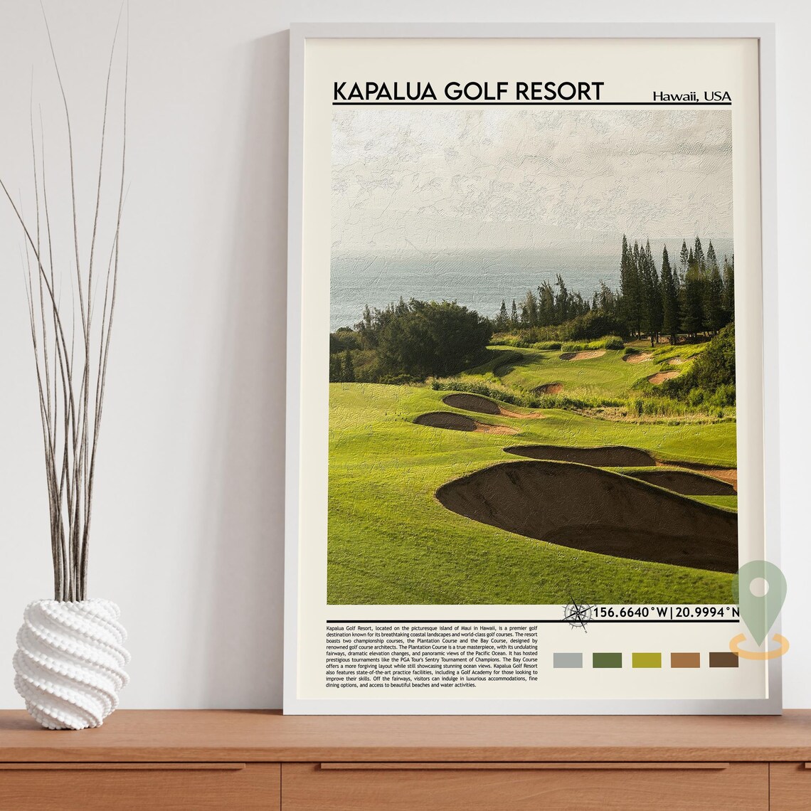 Kapalua Golf Print Kapalua Golf Poster Kapalua Golf Wall Art Kapalua Golf Travel Kapalua Golf Art Print Kapalua Golf Hawaii Print - Image 3