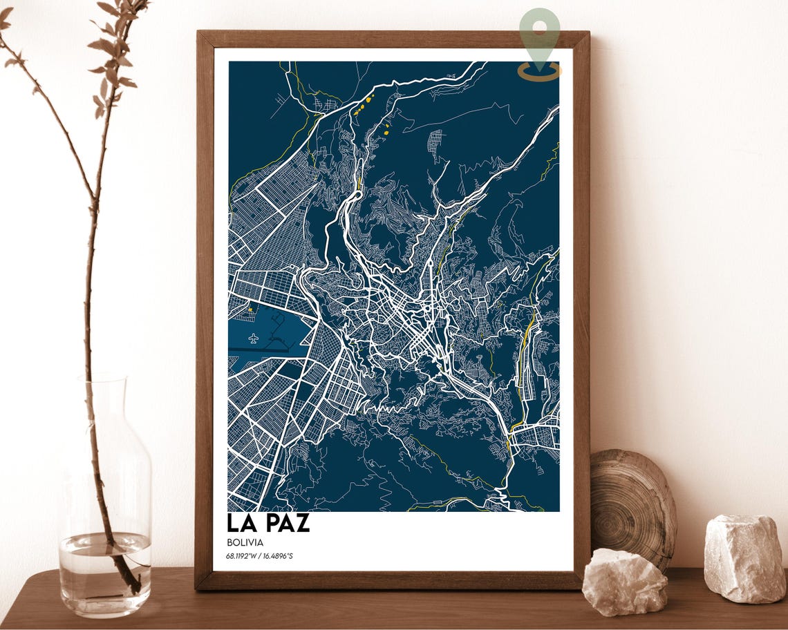La Paz Map La Paz Map Print La Paz Wall Art La Paz Travel Poster La Paz Poster La Paz Photo La Paz City Map La Paz Bolivia Poster - Image 2