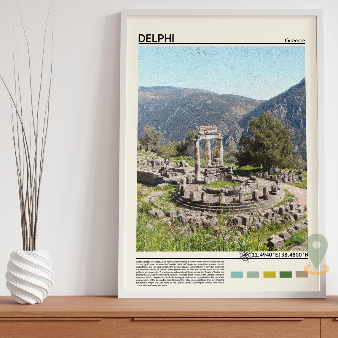 Delphi Greece Ancient Ruins Photo Poster Temple of Apollo Art - Image 5