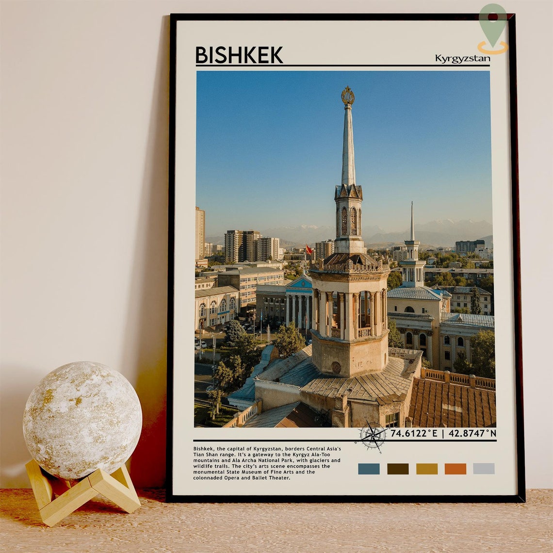 Bishkek Print Vintage Poster Bishkek Art Bishkek Poster Bishkek Photo Bishkek Poster Print Kyrgyzstan Poster Travel Gift Kyrgyzstan - Image 2
