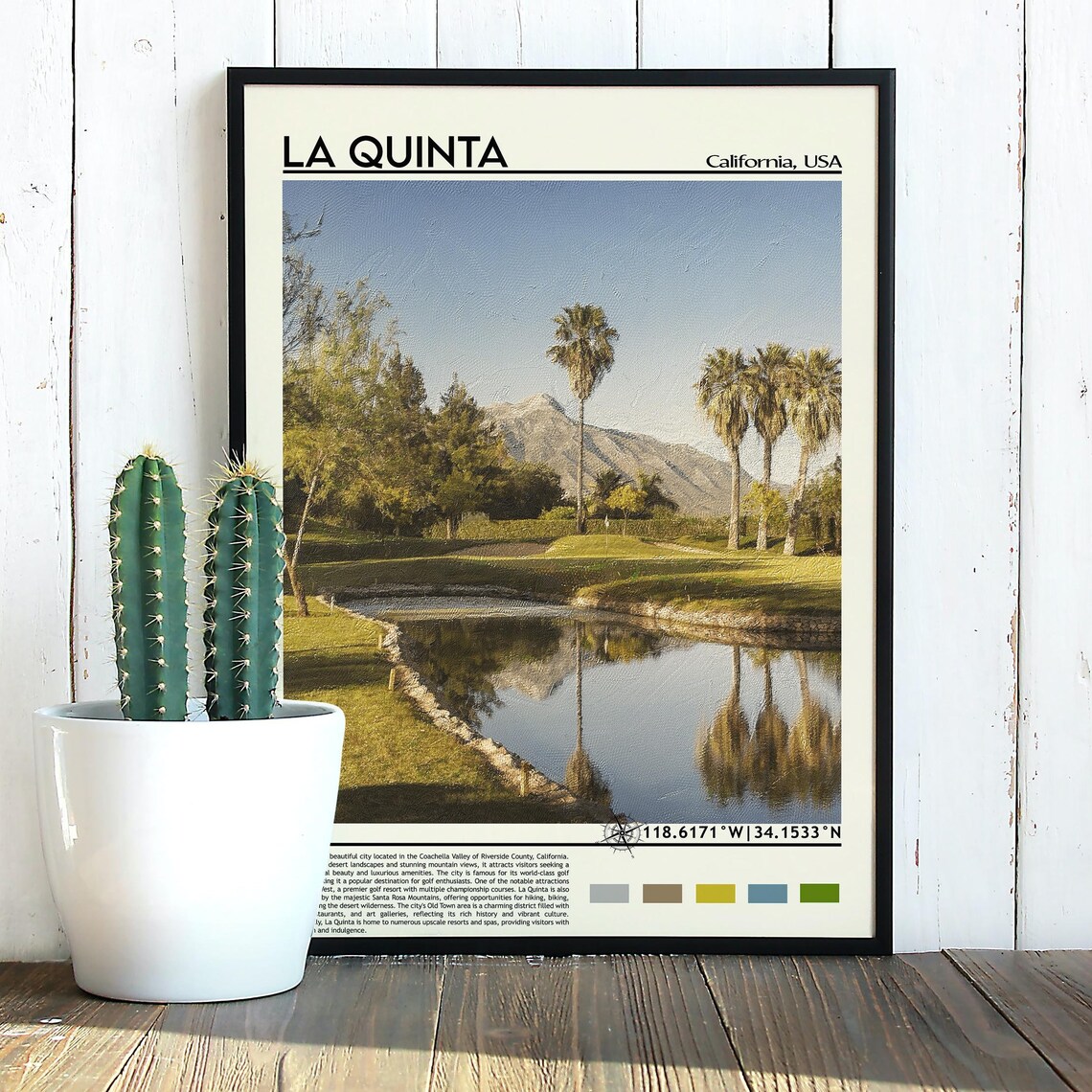 La Quinta California Desert Palm Oasis Golf Resort Travel Poster - Image 3