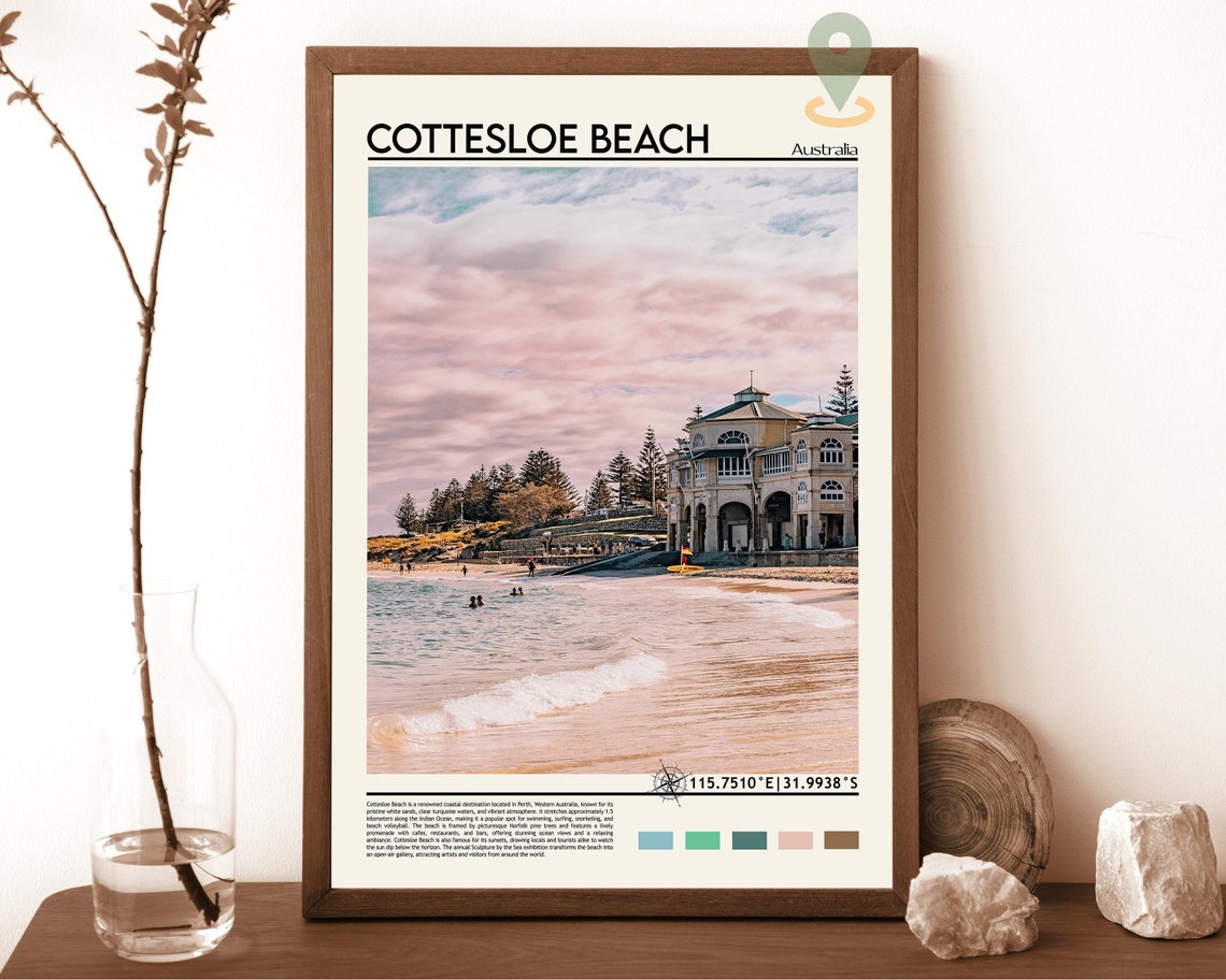 Cottesloe Beach Australia Iconic Beach Pavilion Sunset Poster