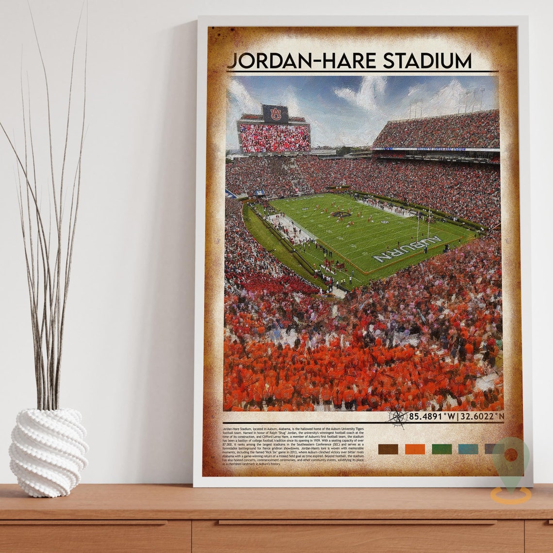 Jordan-Hare Stadium Auburn Alabama College Football Stadium Print - Image 4