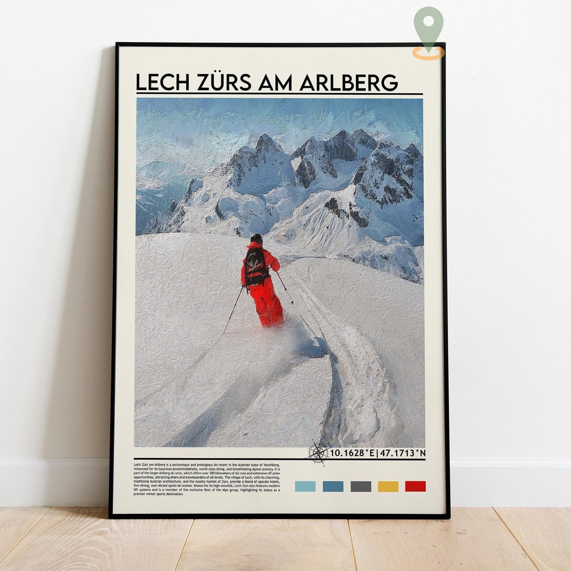 Lech Zurs am Arlberg Austria Powder Skiing Slope Winter Poster - Image 4