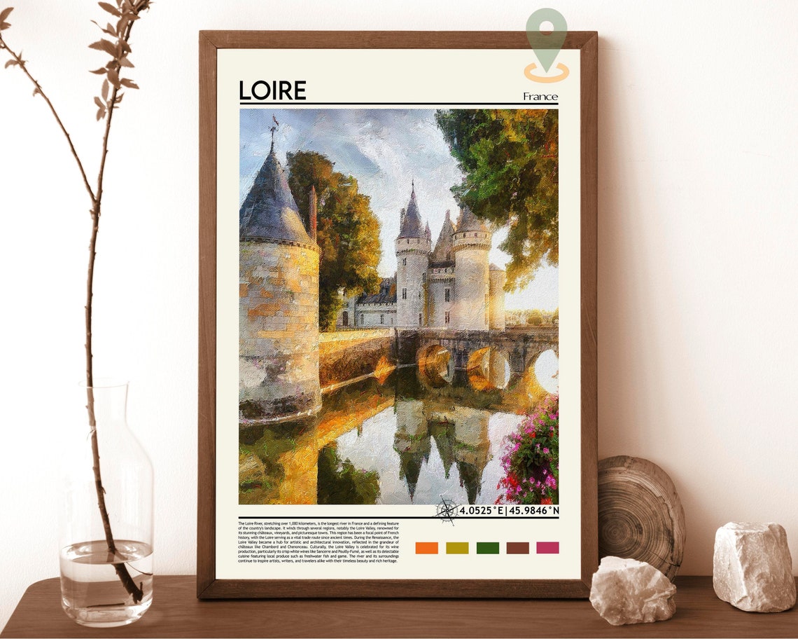 Loire Print Loire Wall Art Loire Poster Loire Photo Loire Poster Print Loire Wall Dcor Loire Vintage Style Travel Print Wall Art