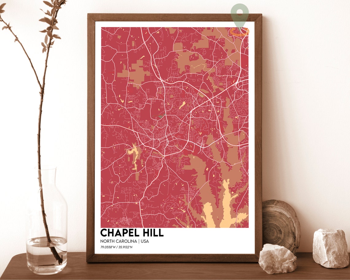 Chapel Hill North Carolina Modern City Street Map Design Poster - Image 3