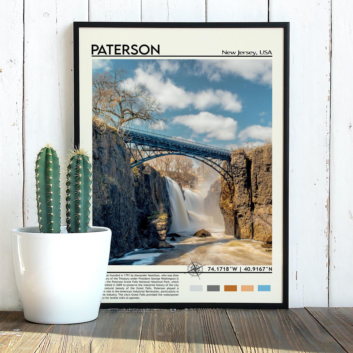 Paterson Print Paterson Poster Paterson City Wall Art Paterson Travel Paterson Art Print Paterson Artwork Paterson New Jersey Print - Image 5